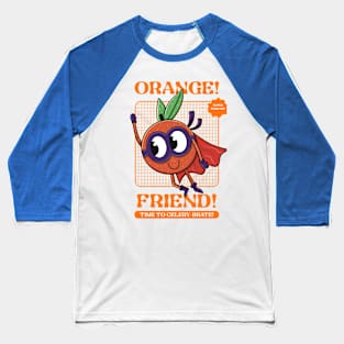 Funny Super Hero Orange Baseball T-Shirt